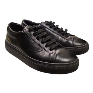 COMMON PROJECTS | Kids Black Leather Low-Top Sneakers in Size EU 32 / US 1.5